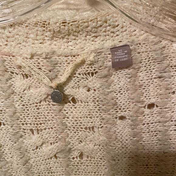 Anthropologie cream and blue braided cardigan sweater - Picture 12 of 13